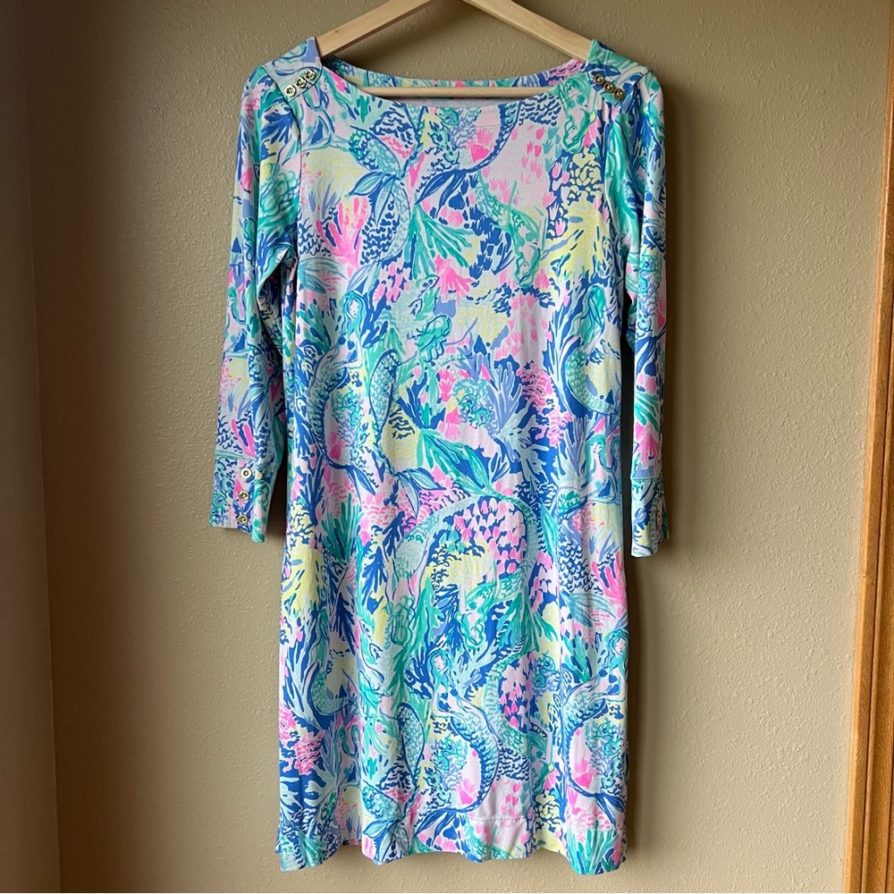 Lilly Pulitzer Sophie Dress Mermaids Cove Women’s Size S Summer UPF 50+ Blue